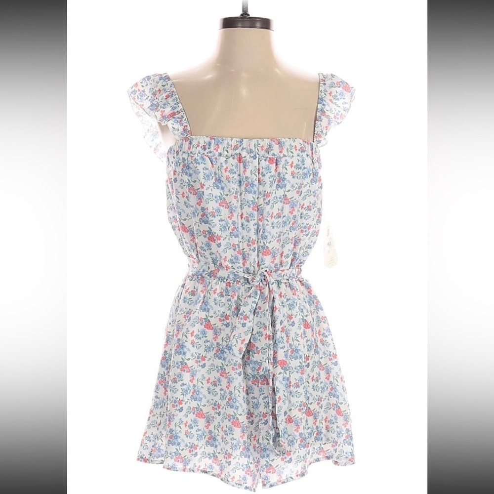 Altar’d State Floral Ruffle Tie Waist Romper Size M | Cottagecore Summer